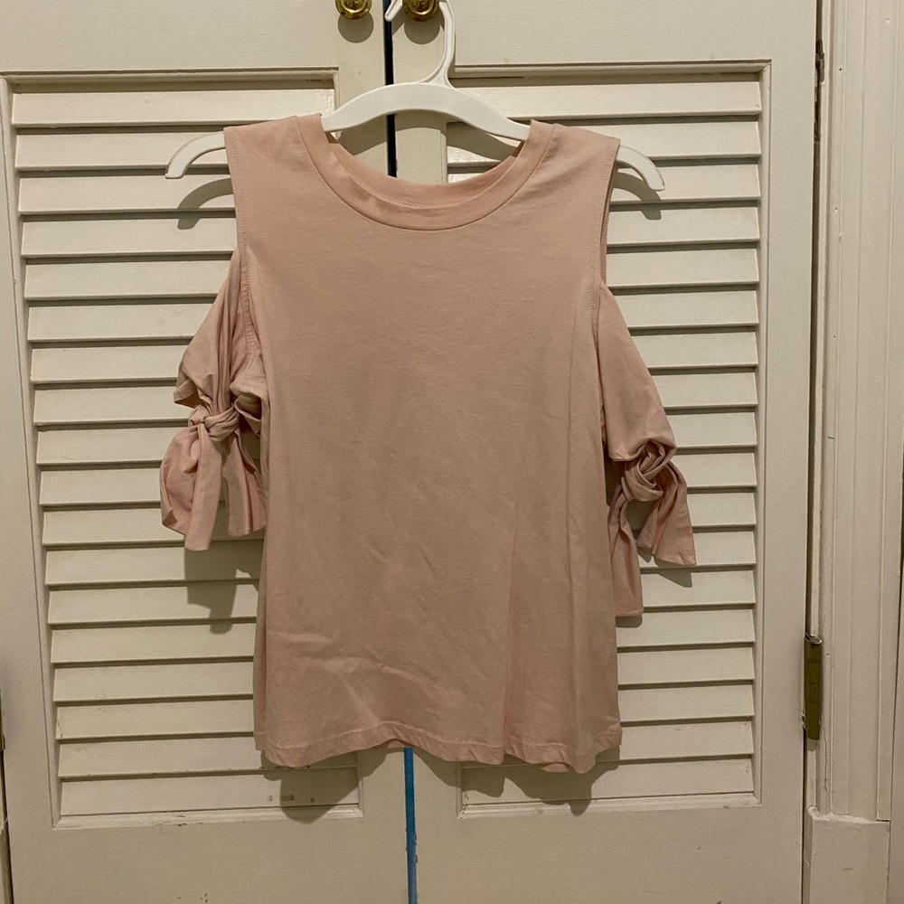 H&M Light Pink Top With Tie Detail